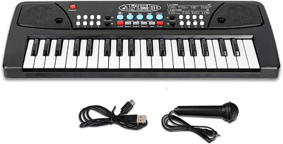 Sonpal Kids Keyboard Piano 37 Keys Piano for Kids Electronic Piano with Microphone(Black)