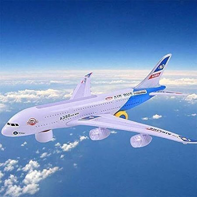 Toyporium Battery Operated Musical Aeroplane Toy for Kids with Flashing Light and Sound|43(Multicolor)