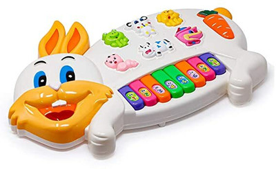 Just97 Rabbit Musical Piano Toy with Flashing Light, Sound RP_14(Multicolor)