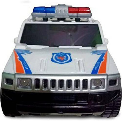 GoBaby 360 Degree Rotating Bump and Go Action, USV Police Car with Siren and Light(White)