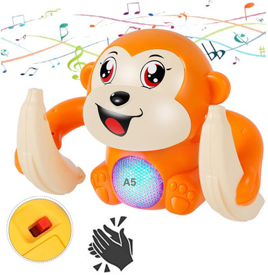Mahi Zone Dancing Monkey Musical Toy for Kids with Light, Sound and Touch Sensor MON86(Multicolor)