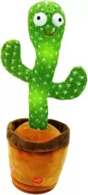 mithu Dancing Talking Cactus Plush Toy, Wriggle, Singing, Repeats(Green)