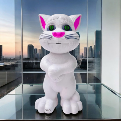 Kid Kraze Talking Tom Cat Toy For Kids Intelligent Speaking Repeats & Music_579(White)