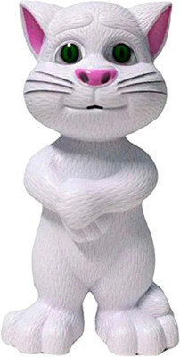 Mahi Zone Talking Tom Cat Toy For Kids Intelligent Speaking Repeats What You Say_T433M(White)