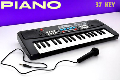 Mahi Zone 37-Key Musical Piano Keyboard with Microphone 430A1 Song Record Feaure_U832(Black)