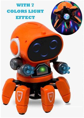 SALEOFF Bot Robot Octopus Style, Colorful Lights, Music-All Direction Movement Toy-138(Multicolor)