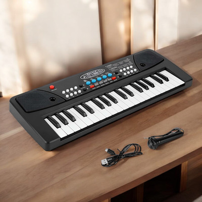 Kid Kraze 37-Key Musical Piano Keyboard with Microphone Songs Recording for Kids_B214(Black)