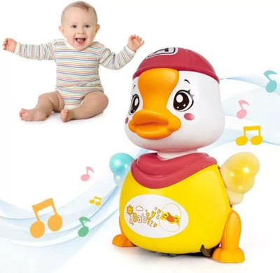 Ridhimani Cute Duck Toy | Musical Dancing Duck Toy | 360 Degree Rotating Dancing Duck Toy(Yellow)