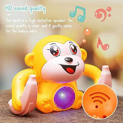 Vishu Enterprises New Dancing and Spinn Rolling Doll Tumble Monkey Toy Voice Control Banana Monkey(Multicolor)