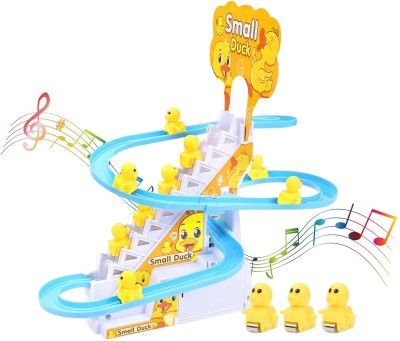 Extrawish Little Lovely Duck Slide Escalator Toy Automatic Stair-Climbing Race Track Set(Multicolor)