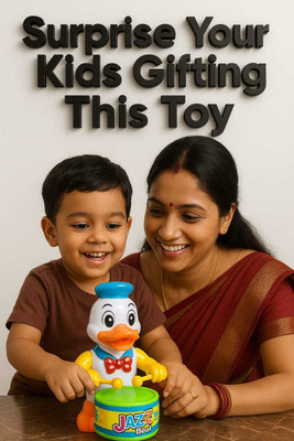 PRV TOYS DUCK/Dancing-Musical-Drum Toy - Key Operated - Fun Toy for Kids (Hello duck)(Multicolor)