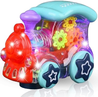 SALEOFF Concept Train Engine 360° Move Live Gear Bump-N-Go Toy - Light & Sound139(Multicolor)