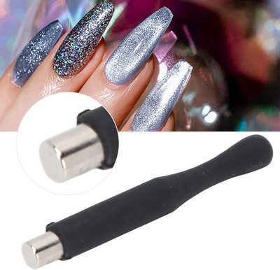 NYLI Professional Nail Art Magnetic Pen3D CatEye Design Magnet Wand Gel Nail Polish Magic Manicure(Silver)