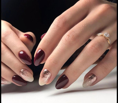 Thenailpalace ARTIFICIAL DESIGNED DARK BROWN PRESS ON NAIL (PACK OF 24)(BROWN)