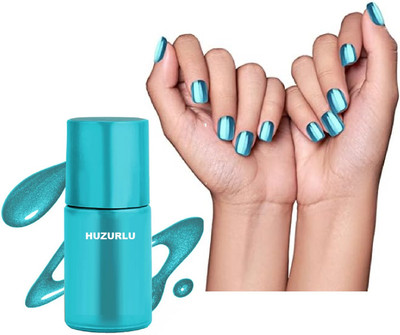 HUZURLU Bright Glossy Metallic Color Long Lasting Polish(TURQUOISE)