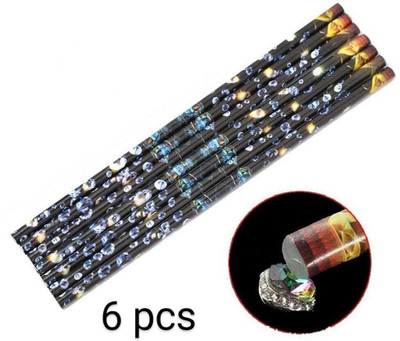 RUBY FACE 6 Pcs Crayon Wax Dotting Pen Pencil Rhinestones Gems Drilling(Picking Picker Tips DIY Nail Art Tools)