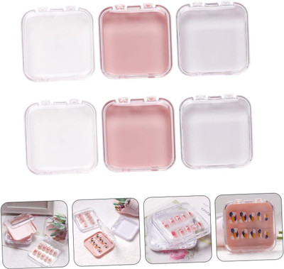 NAILWIND 6 PCS Press on Nail Storage Box Nails Display Storage Container Transparent Nail Tips Storage Box Vanity Box(Multicolor)