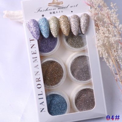 Cameleon Chunky Cosmetic Glitter Nail Art Decoration Kit set of 6 pcs Glitter(4) NO(Multicolor)