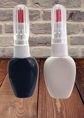 Jiyancreation Nail Art Design Dotting Painting Drawing UV Polish Brush(WHITE -BLACK)