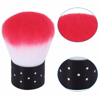 Proroop Nail Art Soft Cleaner Brush Mini Stainless Handle Remove Dust Small Angle(Multicolor)