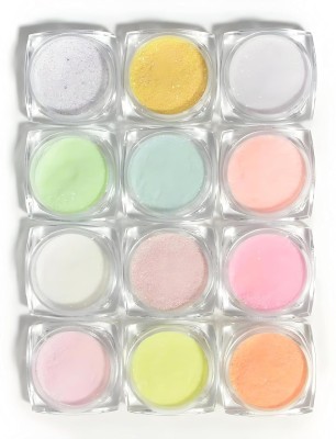 Bluedeal 12 Bottles Nail Art Glitter Sugar Powder Holographic Nail Art Decoration(Multicolor)