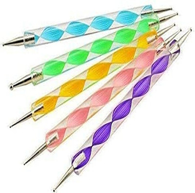 lanellie Nail Art Dotting Marbleizing Tool Pen for Nail Decoration Stamping Set of 5(Multicolor)