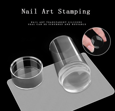 lintip Soft Silicone Jelly Nail Stamper Scraper Nail Art Tool(TRANSPARENT)
