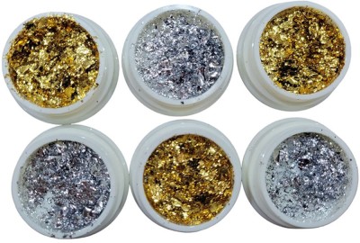 BAE BEAUTE PNF Nail Art Makeup Resin Sugar Powder Mylar Pigment| 6 pc |Glitter Decoration 7(multicolor)