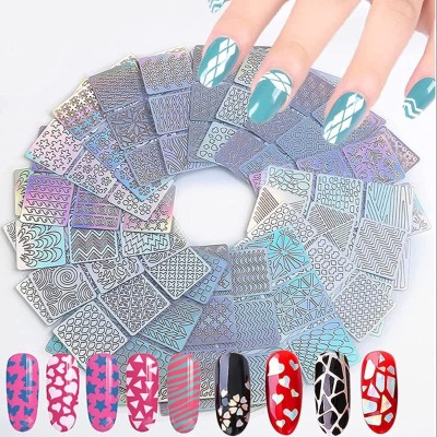 Miss Hot 24 pcs Waterproof Self Adhesive Nail Art Stencil Stickers(Transparent)