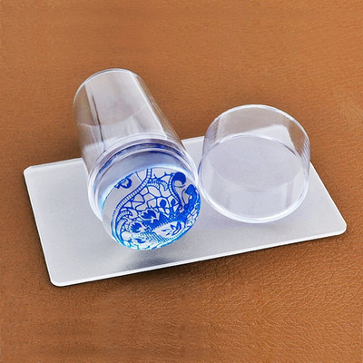 OLETSUN New Silicone Soft Stamper Scraper Polish Image Paint Stamp Nail Art(Transparent)