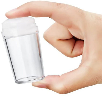 Aylily 3D Soft Silicone Jelly Nail Stamper Scraper Nail Art Tool Nail Art Stamper(Transparent)