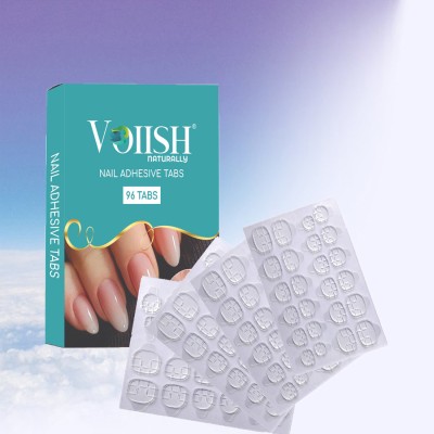 VOIISH 96 Pcs Nail Glue Double Sided Self Adhesive Sticker Jelly DIY (Pack of 2)(Transparent)