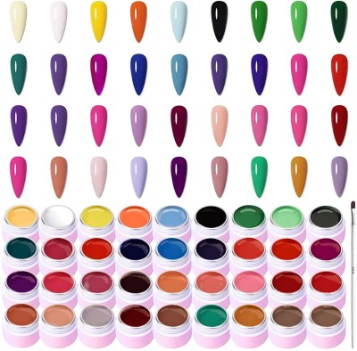 RUBY FACE Gel Paint Nail Art Polish Set-36 Colors Gel Nail Polish Kit with Nail Art Brush for Nail Art Paint Design, Nail DIY Painting Gel Polish Set(Pack of 36)