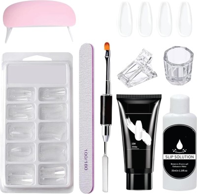 Bluedeal Poly Nail Gel Extension 8PC Kit Nail Extension Set (White)(White)