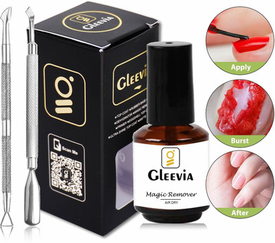 Gleevia Gel Nail Polish Remover with 1Pcs Cuticle Pusher & Nail Polish Scraper Combo(3 Items in the set)