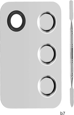 Morbee Makeup Palette, Premium Stainless Steel Metal Rectangle Makeup Mixing Palette b7(silver)