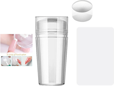 OLETSUN 3D Most Trending Soft Silicone Jelly Nail Stamper Scraper Nail Art Tool(Transparent)