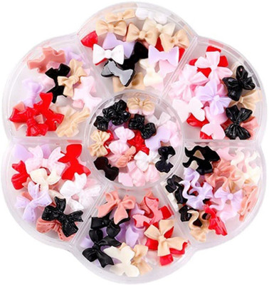 M Trading 3D Bow Flower Bowknot DIY Nail Art Manicure Charms(Combo Of Different Color)