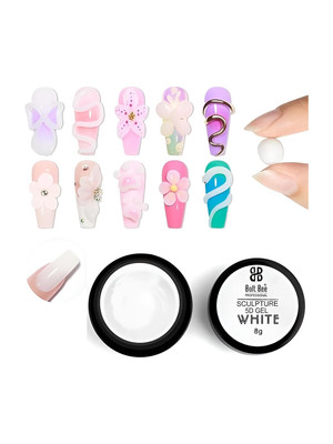 BOLT BEE 5D Sculpting Gel for Nails – Carving, Molding & Drawing Builder Gel for Nail Art(5D White)