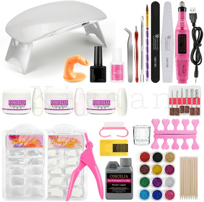 PARAMZA 24 IN 1 Acrylic Nail Kit - Acrylic Liquid Set Professional Acrylic Crystal Set(Multi)