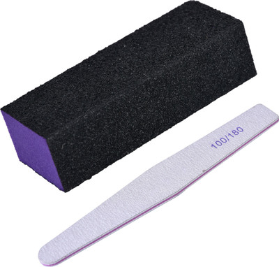 Sminakh Nail Files and Buffer 10pcs set 10pcs Buffer Block 5pcs 100/180 Grit Nail Files Sand Paper Foam Manicure tool(MULTICOLOUR)