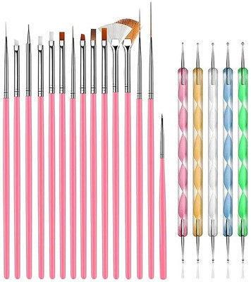 lanellie 5Pcs 2 Way Dotting Tools Marbling Tool Nail Art Dotticure Tool Doting PeN(Multicolur)