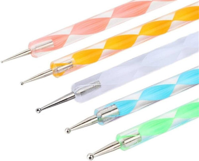 JAMBH 5 Pcs Nail Dot Pin Set – Dual-Ended Nail Design Stylus(MULTICOLOUR)