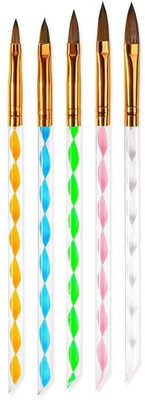 Veoni Belle 5 Pcs Nail Art Brush Set | Acrylic Application & Nail Polish Brush Pen Kit(Multicolor)
