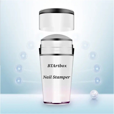 Btartbox Nail Art Stamper 100 Time Using Soft French Nail Stamper With Scraper(Transparent)