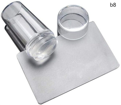 Morbee Clear Jelly Nail Art Stamper Set with Scraper b8(white)