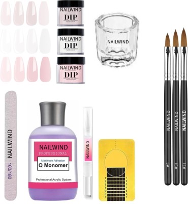 My Colors 8 in 1 - Acrylic Powder and Acrylic Monomer Liquid , Nail Brush(NAIL ART PEN BRUSH Glass Cup W, P,C Acrylic Powder and monomer Liquid kit Set)