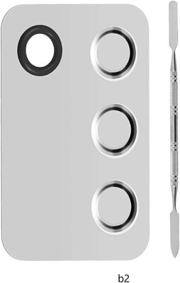 Morbee Makeup Palette, Premium Stainless Steel Metal Rectangle Makeup Mixing Palette b2(silver)
