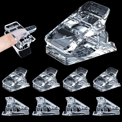 EZELFLOW BEAUTY Nail Clips for Nail Kit False Nail Tips Dual Forms Manicure Nail Art Tools 10PCS(Transparent)