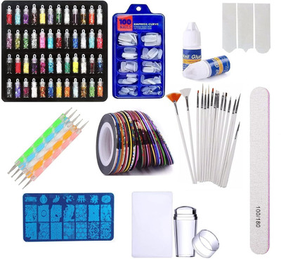 D.B.Z. All in one Complete Nail Art Kit for Home use, Learners & Professional(multicolor)